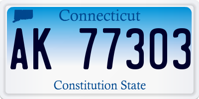 CT license plate AK77303
