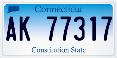 CT license plate AK77317