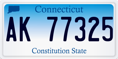 CT license plate AK77325