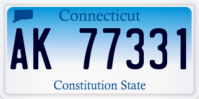 CT license plate AK77331