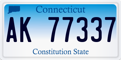 CT license plate AK77337