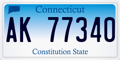 CT license plate AK77340