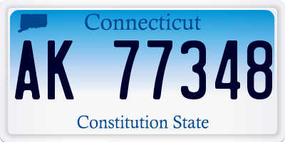 CT license plate AK77348