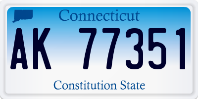 CT license plate AK77351