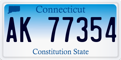 CT license plate AK77354