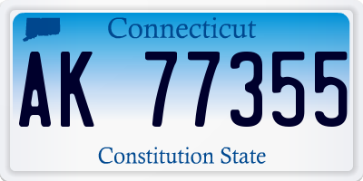CT license plate AK77355