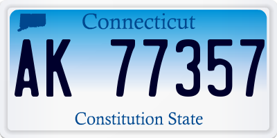 CT license plate AK77357