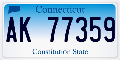 CT license plate AK77359