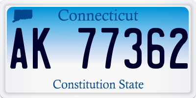 CT license plate AK77362