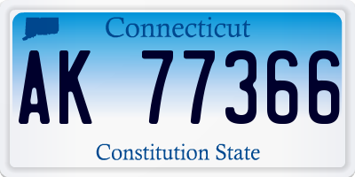 CT license plate AK77366