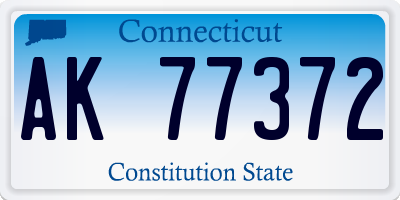 CT license plate AK77372