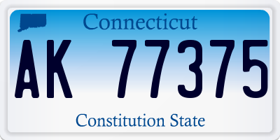 CT license plate AK77375