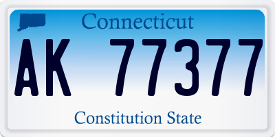 CT license plate AK77377