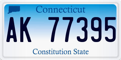 CT license plate AK77395
