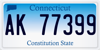 CT license plate AK77399