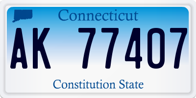 CT license plate AK77407