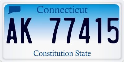 CT license plate AK77415