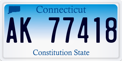 CT license plate AK77418