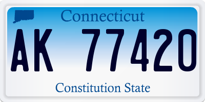 CT license plate AK77420