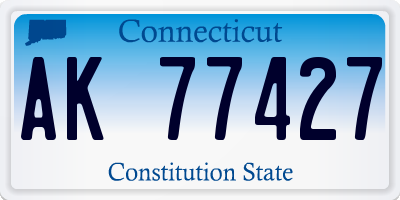 CT license plate AK77427