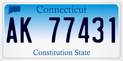 CT license plate AK77431