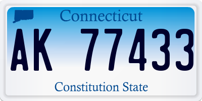 CT license plate AK77433