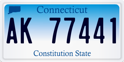 CT license plate AK77441