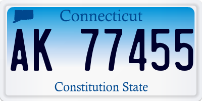 CT license plate AK77455
