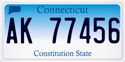 CT license plate AK77456