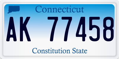 CT license plate AK77458