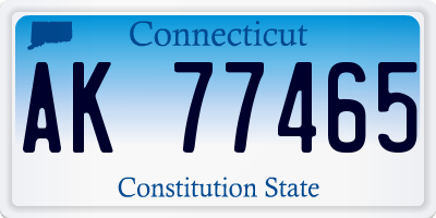 CT license plate AK77465