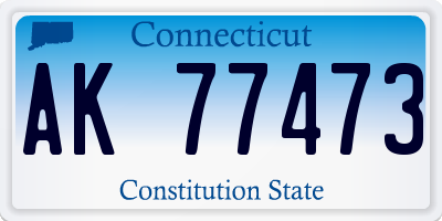 CT license plate AK77473