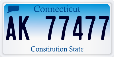CT license plate AK77477