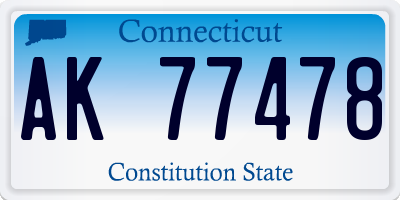 CT license plate AK77478