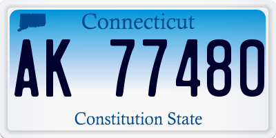 CT license plate AK77480