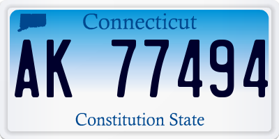 CT license plate AK77494