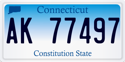 CT license plate AK77497