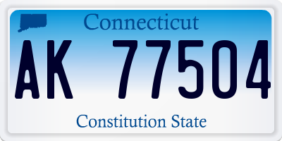 CT license plate AK77504