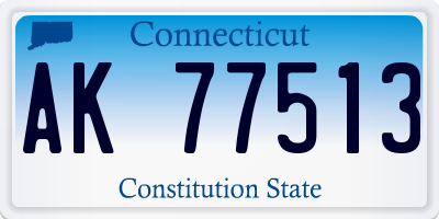 CT license plate AK77513