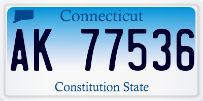 CT license plate AK77536