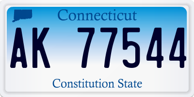 CT license plate AK77544