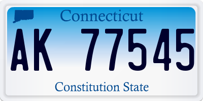 CT license plate AK77545