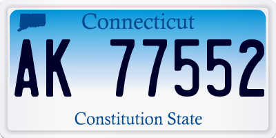 CT license plate AK77552