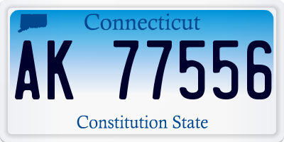CT license plate AK77556