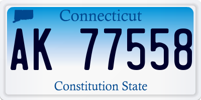 CT license plate AK77558