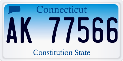 CT license plate AK77566