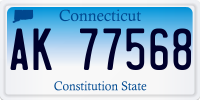 CT license plate AK77568