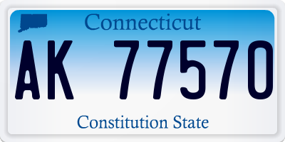 CT license plate AK77570