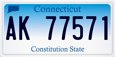 CT license plate AK77571