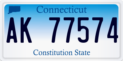 CT license plate AK77574